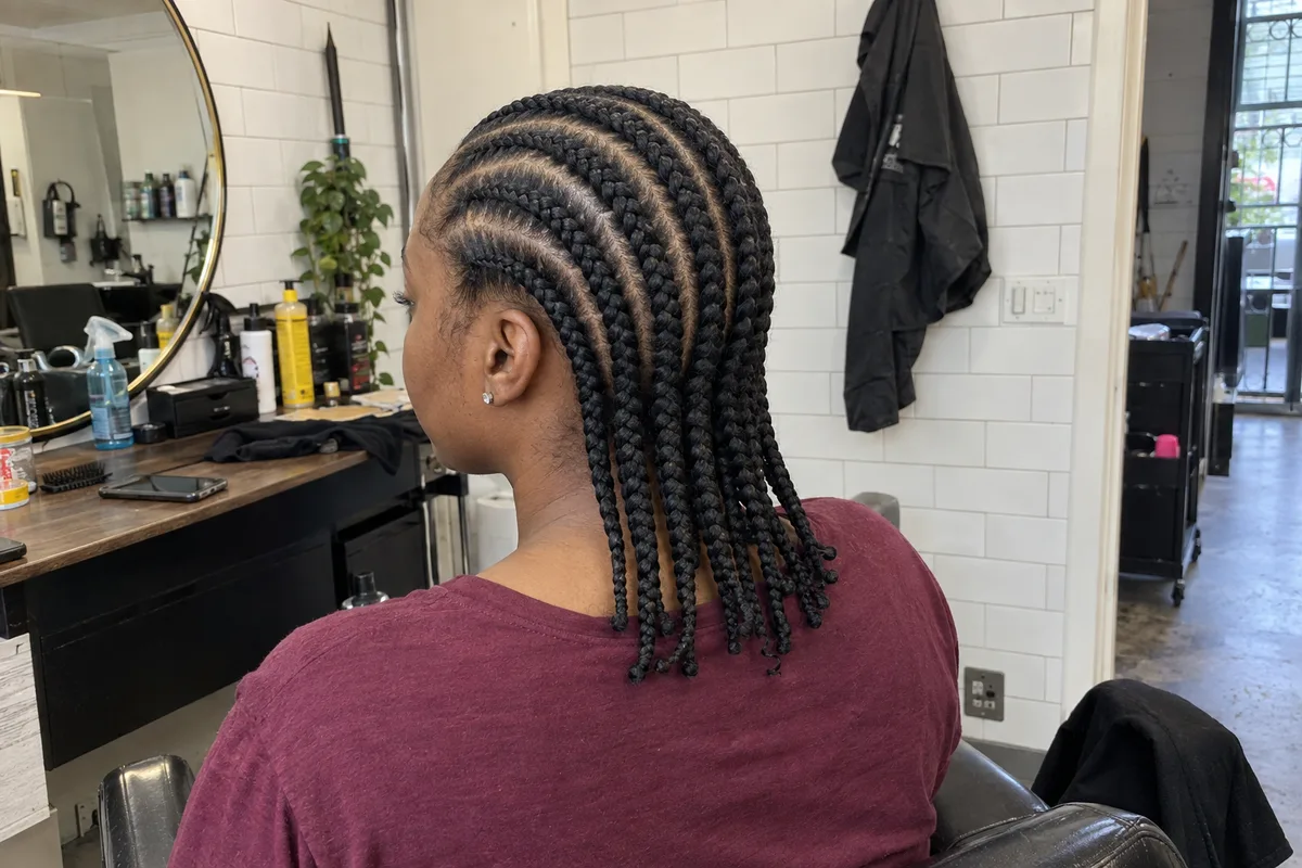 Example braided hairstyle